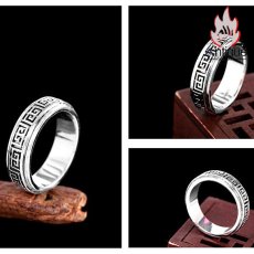 画像6: Antique Jewelry S925 純銀 雲柄 祥紋デザイン 二重層 回転可能リング ユニセックス 男女兼用 シンプルファッション 指輪アクセサリー (6)