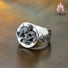 画像3: Antique Jewelry S925 純銀 メンズリング 四神獣 青龍トーテム 龍形モチーフ シンプルおしゃれ 個性神獣デザイン 指輪アクセサリー (3)