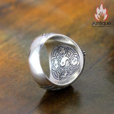 画像4: Antique Jewelry S925 純銀 メンズリング 四神獣 青龍トーテム 龍形モチーフ シンプルおしゃれ 個性神獣デザイン 指輪アクセサリー (4)