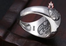 画像11: Antique Jewelry S925 シルバー 太極図 八卦紋 九宮配置 十二支動物モチーフ インデックスリング メンズ 伝統和風 個性存在感抜群 風水アクセサリー (11)