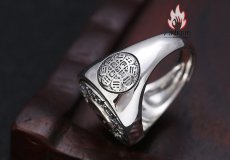 画像12: Antique Jewelry S925 シルバー 太極図 八卦紋 九宮配置 十二支動物モチーフ インデックスリング メンズ 伝統和風 個性存在感抜群 風水アクセサリー (12)