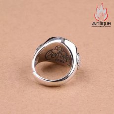 画像7: Antique Jewelry S925 シルバー 太極図 八卦紋 九宮配置 十二支動物モチーフ インデックスリング メンズ 伝統和風 個性存在感抜群 風水アクセサリー (7)