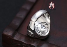 画像9: Antique Jewelry S925 シルバー 太極図 八卦紋 九宮配置 十二支動物モチーフ インデックスリング メンズ 伝統和風 個性存在感抜群 風水アクセサリー (9)