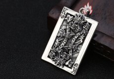 画像3: Antique Jewelry S925 純銀 トランプ K キング ペンダントネックレス スカルドクロモチーフ ヒップホップスタイル クリエイティブ個性デザイン メンズアクセサリー (3)
