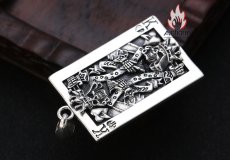 画像5: Antique Jewelry S925 純銀 トランプ K キング ペンダントネックレス スカルドクロモチーフ ヒップホップスタイル クリエイティブ個性デザイン メンズアクセサリー (5)