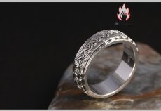 画像5: Antique Jewelry S925 純銀 メンズ 編み込みツイスト 二重デザイン 回転可能 インデックスリング シンプルおしゃれ 個性アクセサリー (5)