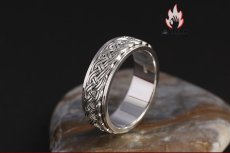 画像7: Antique Jewelry S925 純銀 メンズ 編み込みツイスト 二重デザイン 回転可能 インデックスリング シンプルおしゃれ 個性アクセサリー (7)