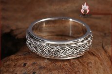 画像8: Antique Jewelry S925 純銀 メンズ 編み込みツイスト 二重デザイン 回転可能 インデックスリング シンプルおしゃれ 個性アクセサリー (8)