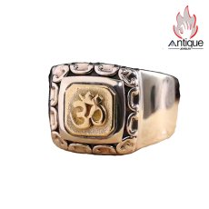 画像1: Antique Jewelry S925 シルバー 不動明王モチーフ 鏡面光沢 無地シンプル メンズリング レトロ風 存在感抜群 サイズ調整 OK お守り指輪 (1)