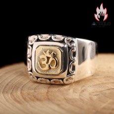 画像2: Antique Jewelry S925 シルバー 不動明王モチーフ 鏡面光沢 無地シンプル メンズリング レトロ風 存在感抜群 サイズ調整 OK お守り指輪 (2)