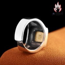 画像6: Antique Jewelry S925 シルバー 不動明王モチーフ 鏡面光沢 無地シンプル メンズリング レトロ風 存在感抜群 サイズ調整 OK お守り指輪 (6)