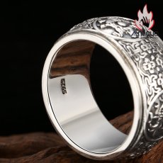 画像5: Antique Jewelry S925 シルバー 四神獣モチーフ 回転リング 青龍 白虎 朱雀 玄武 メンズ ヴィンテージ風 存在感ある指輪 (5)