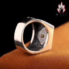 画像4: Antique Jewelry S925 シルバー 十字軍クロス 花柄リング インデックス指輪 パンクレトロ メンズ サイズ調整可能 (4)