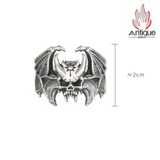 画像9: Antique Jewelry S925 純銀 メンズワイドリング 吸血鬼 コウモリ ドクロモチーフ ゴシック調 欧米風 おしゃれ 個性デザイン 指輪アクセサリー (9)
