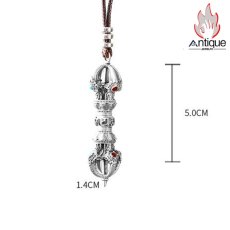 画像9: Antique Jewelry S999 シルバー 金剛杵ペンダントネックレス 精巧彫刻 ヴィンテージ風 降魔杵デザイン メンズ個性アクセサリー (9)