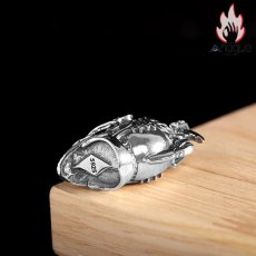 画像5: Antique Jewelry S925 シルバー 中世ヨーロッパ兜ペンダントネックレス メンズ ドクロヴィンテージ スチームパンクデザイン (5)