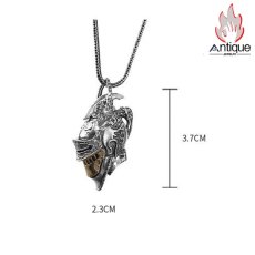 画像9: Antique Jewelry S925 シルバー 中世ヨーロッパ兜ペンダントネックレス メンズ ドクロヴィンテージ スチームパンクデザイン (9)
