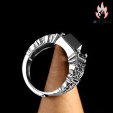 画像6: Antique Jewelry S925 シルバー クロスリング メンズ ヒップホップ調 黒オニキス 個性的ヴィンテージリング (6)