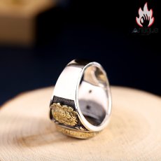 画像4: Antique Jewelry S925 シルバーリング アネモネ 観音菩薩 個性派デザイン ユニセックス レトロ (4)