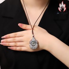 画像10: Antique Jewelry S999 シルバー 九色鹿 焼藍ペンダントネックレス レディース 個性デザイン ヴィンテージ (10)