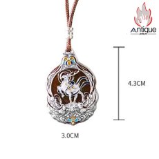 画像13: Antique Jewelry S999 シルバー 九色鹿 焼藍ペンダントネックレス レディース 個性デザイン ヴィンテージ (13)