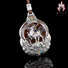 画像3: Antique Jewelry S999 シルバー 九色鹿 焼藍ペンダントネックレス レディース 個性デザイン ヴィンテージ (3)