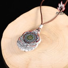 画像6: Antique Jewelry S999 シルバー 九色鹿 焼藍ペンダントネックレス レディース 個性デザイン ヴィンテージ (6)