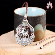 画像8: Antique Jewelry S999 シルバー 九色鹿 焼藍ペンダントネックレス レディース 個性デザイン ヴィンテージ (8)