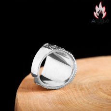 画像5: Antique Jewelry S925 シルバー サンフラワースターデザイン メンズオープンリング レトロゴシック調 精密仕上げリング (5)