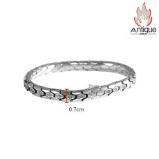画像10: Antique Jewelry S925 シルバー スネークボーンブレスレット ユニセックス光面デザイン 欧米風パンク調 ギフトに最適 (10)