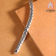画像6: Antique Jewelry S925 シルバー スネークボーンブレスレット ユニセックス光面デザイン 欧米風パンク調 ギフトに最適 (6)