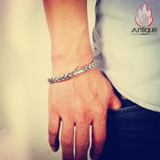 画像8: Antique Jewelry S925 シルバー スネークボーンブレスレット ユニセックス光面デザイン 欧米風パンク調 ギフトに最適 (8)