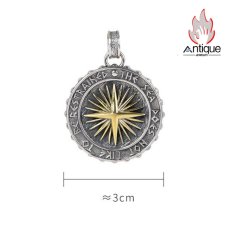 画像10: Antique Jewelry S925 シルバー ゴールド調 星 & 太陽トライデントペンダント メンズ シンプルヴィンテージ (10)