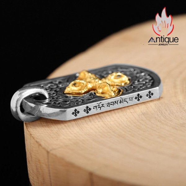 Antique Jewelry S925 シルバーアクセサリー 金剛杵 十字薔薇 クロス