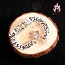画像4: Antique Jewelry S925 シルバー 貔貅 六字真言ブレスレット メンズ ヴィンテージ 重厚感 光沢シンプルデザイン (4)