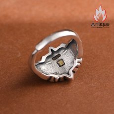 画像10: Antique Jewelry S925 シルバー製 精密加工 十字薔薇 太陽光デザイン ゴールド調 メンズヴィンテージリング (10)