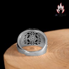 画像5: Antique Jewelry S925 シルバー 十字薔薇デザインリング メンズ クロス 欧米風 個性的 レトロ (5)