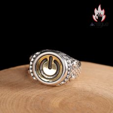 画像5: Antique Jewelry S925 シルバー ゴールド調ドクロヘッド鱗模様リング メンズ レトロ欧米風 個性的デザイン (5)