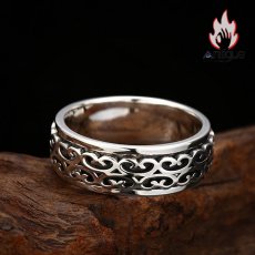 画像6: Antique Jewelry S925 シルバー おしゃれメンズリング 唐草模様 回転式ヴィンテージデザイン (6)