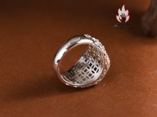 画像9: Antique Jewelry S925 シルバー 金剛杵オニクスリング メンズオープンリング ヴィンテージゴシック調 (9)