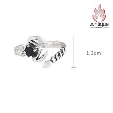 画像10: Antique Jewelry S925 シルバー シンプルなさそりデザイン 蠍座オープンリング オニクス付き ユニセックス (10)