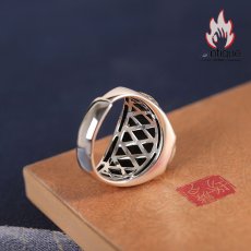 画像4: Antique Jewelry S925 シルバー製 ゴールドカラー貔貅モチーフ オニクス付きリング ヴィンテージゴシック (4)