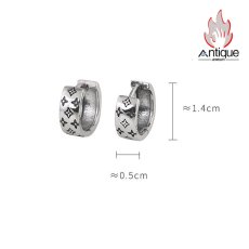 画像8: Antique Jewelry S925 シルバー レディース クロススターピアス デザイン性抜群 レトロで高級感のあるフープイヤリング (8)