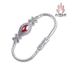 画像1: Antique Jewelry 新作 S925 シルバー 精密仕上げ レトロな宮廷風 編み込みバタフライデザイン 個性的 レディースブレスレット (1)