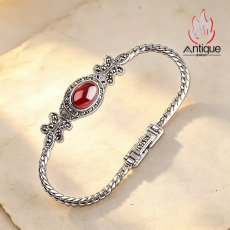 画像3: Antique Jewelry 新作 S925 シルバー 精密仕上げ レトロな宮廷風 編み込みバタフライデザイン 個性的 レディースブレスレット (3)