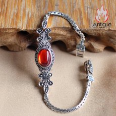 画像4: Antique Jewelry 新作 S925 シルバー 精密仕上げ レトロな宮廷風 編み込みバタフライデザイン 個性的 レディースブレスレット (4)