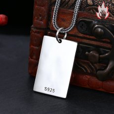 画像4: Antique Jewelry S925 純銀 精巧作り 虎頭角プレートペンダント メンズ シンプルスタイル ゴシック調 ファッションアクセサリー (4)
