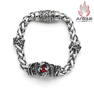 antique jewelry ブレスレット Antique Jewelry レトロな蛇型ジェムチタンスチールブレスレット