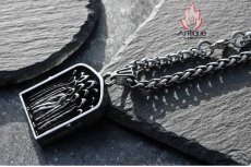 画像10: Antique Jewelry ダークな十字架と死神のネックレス、メンズ用、個性的なチタンスチール製ペンダント、ビンテージで欧米風のアクセサリー (10)