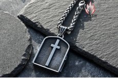 画像11: Antique Jewelry ダークな十字架と死神のネックレス、メンズ用、個性的なチタンスチール製ペンダント、ビンテージで欧米風のアクセサリー (11)